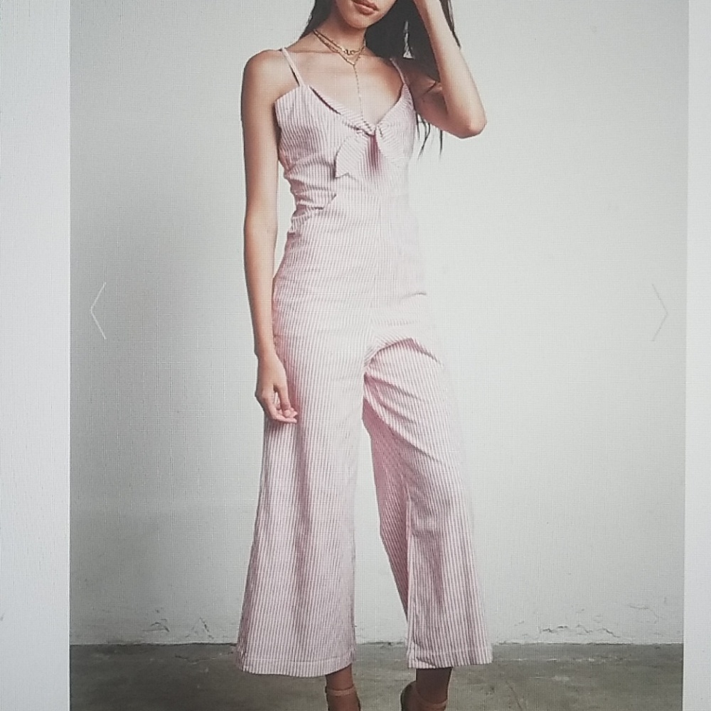 Stripe Smocking Back Jumpsuit - Picture 2 of 8